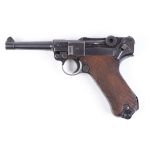 (S5) 9mm Luger P.08 semi automatic pistol, dated 1941 (byf contract), 4 ins sighted barrel, Waffen