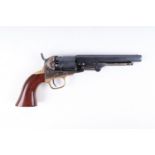 (S1) .36 Uberti Colt pocket revolver, 5½ ins sighted octagonal barrel, engraved 5 shot cylinder,