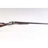 (S2) 12 bore double hammer gun by William Evans, 28 ins discreetly sleeved barrels, full & full, the