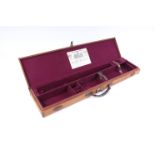 Lightweight canvas gun case with claret baize lined fitted interior for 27½ ins barrels (will take