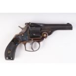 (S5) .32(cf) Belgian double action revolver, 3¼ ins sighted barrel, fluted cylinder, plain steel