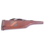 A stout leather leg o'mutton gun case for 30 ins barrels