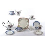 A Royal Albert Masquerade rose mid 20th Century tea set, consisting of teapot, twelve saucers,