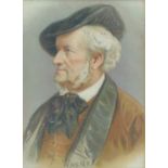 A print of Richard Wagner (1813-1883) portrait, depicting Wagner in a profile half length pose