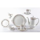 A Royal Albert coffee service in the Paragon 'Belinda' pattern, consisting of six cups, six