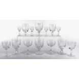 A selection of Edinburgh glassware, including liqueur glasses, wine glasses, short stem wine glasses
