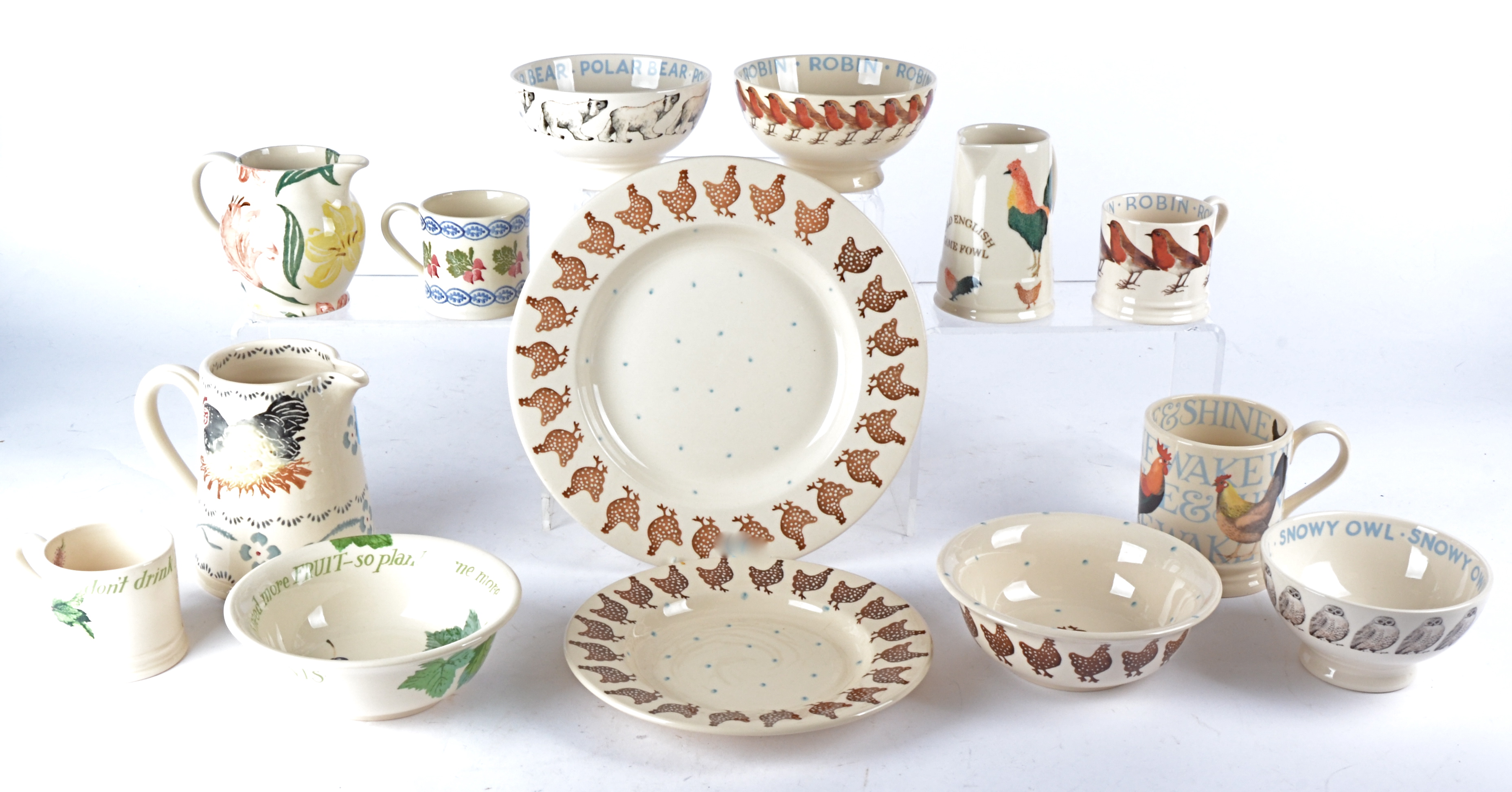 A group of late 20th Century pottery tableware predominantly by Emma Bridgewater, to include 'Robin'