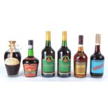 Six bottles of Brandy, comprising a bottle of Bols Cherry Brandy, De Kuyper Cherry Brandy, Escat