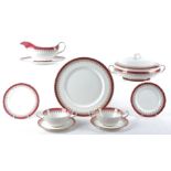 An extensive Aynsley china dinner service in the 'Durham' pattern, consisting of dinner plates, side