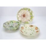 Three contemporary pottery Susan Stoker serving dishes, with tubelined decoration, one of