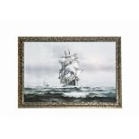 Marine Oils on Canvas, two framed nineteenth century scenes each depicting two sailing vessels under