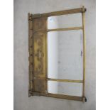 An antique gilt Neoclassical tripple plate overmantle mirror, 110cm x 71cm, sold together with two