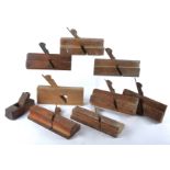 A box of antique and later wood planes, various makers including 'W Lucas' 'Gough & Bowen', these