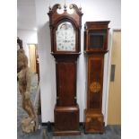 An oak 'Richard Birch, Birmingham' moon phase long case clock with 8 day movement, with