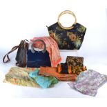 Eight ladies vintage scarves, cotton and silk examples, several with floral patters, assorted