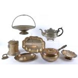 A group of predominantly silver plated ware to include two Meriden & Company silver plated raised