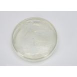 A Rene Lalique Libellules opalescent glass bowl and cover, of circular design with moulded