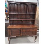 A 19th Century Oak dresser with two drawers and cupboard to base, 191cm x 140cm x 55cm