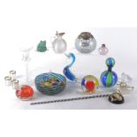 A collection of 20th Century glass wares to include a quantity of twisted cane glass sweets,