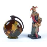 A Royal Doulton figure of a Jester, HN1702, height 26.5cm, together with a Royal Doulton pottery