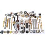 A large quantity of watch components, comprising straps and loose heads, together with a selection