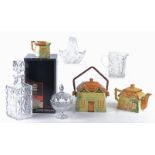 A Price Kensington cottage ware pottery part tea set, the cruet pot AF, together with a quantity