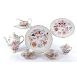 A Booths 'Fresian' pattern coffee set, with floral sprigs in an Imari pallet, consisting of coffee