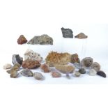 A large selection of mineral specimens, together with geodes and rock specimens, including