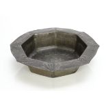 An Osiris pewter basin, Jugendstil Osiris pewter basin designed by Georg Logan 1886-1939, the