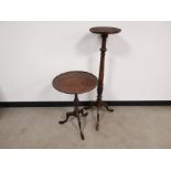 A Georgian mahogany circular occasional table, 46cm x 64cm, together with a jardinière stand of