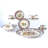 A Royal Worcester Palissy part dinner service in the 'Game series' pattern, comprising six side