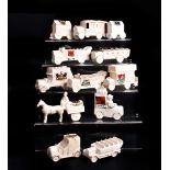 A selection of transport related crested china, to include a Carlton China 'Over The Hills and Far