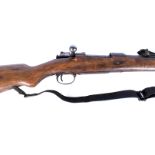 A Deactivated German Mauser G98 7.92mm bolt action rifle, having makers name 'Waffen Fabrik' and