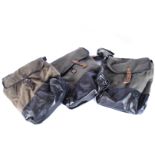 A collection of ten AK Gas Mask bags, each canvas bag with black leatherette/vinyl bottom and