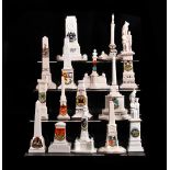 A selection of fifteen crested models of War Memorials, to including Harrogate, City of London,