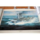 Robert Taylor, two rolled prints entitled 'The Last Phantom' and 'HMS Ark Royal' (2)