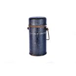 A WWII Thermos flask, trade mark, broad arrow and dated 1943 to the base, painted 'Major F Rapsey'