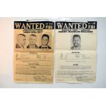 Two original 1960s American FBI Wanted posters, one for James Earl Ray convicted Fugitive and Felon,