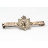 A 9ct gold Army Service Corps sweetheart brooch, dedicated to 'Arthur 2 June 1917' to the front,