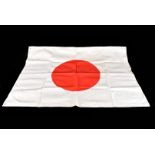 A WWII Japanese Flag of The Rising Sun, hanger holes to two of the corners, approx. 85cm x 59cm