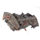 Five MG42 machine gun breech covers, the canvas covers with leather outer, various ages and