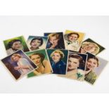 Nestle Stars of the Silver Screen Trading Cards, ten of the large size (4 ½" by 6 ¼") Nestle cards