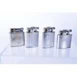 Three chrome Ronson Lighters, including a Triumph and two Princess', both having different design,