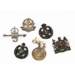 Three silver hallmarked sweetheart brooches, including an RAF hanger marked Birmingham 1990 by T.