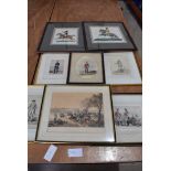 A collection of 13 framed and glazed military related prints, to include, Napoleon's Fight across