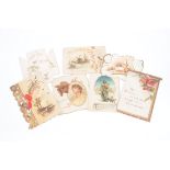 Late 19th Century/early 20th Century greetings cards, chromolitho, embossed, including Christmas,