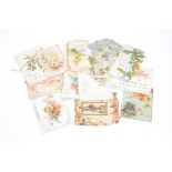 Late 19th Century/early 20th Century greetings cards, chromolitho, embossed, including Christmas,
