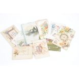 Late 19th Century/early 20th Century greetings cards, chromolitho, embossed, including Christmas,