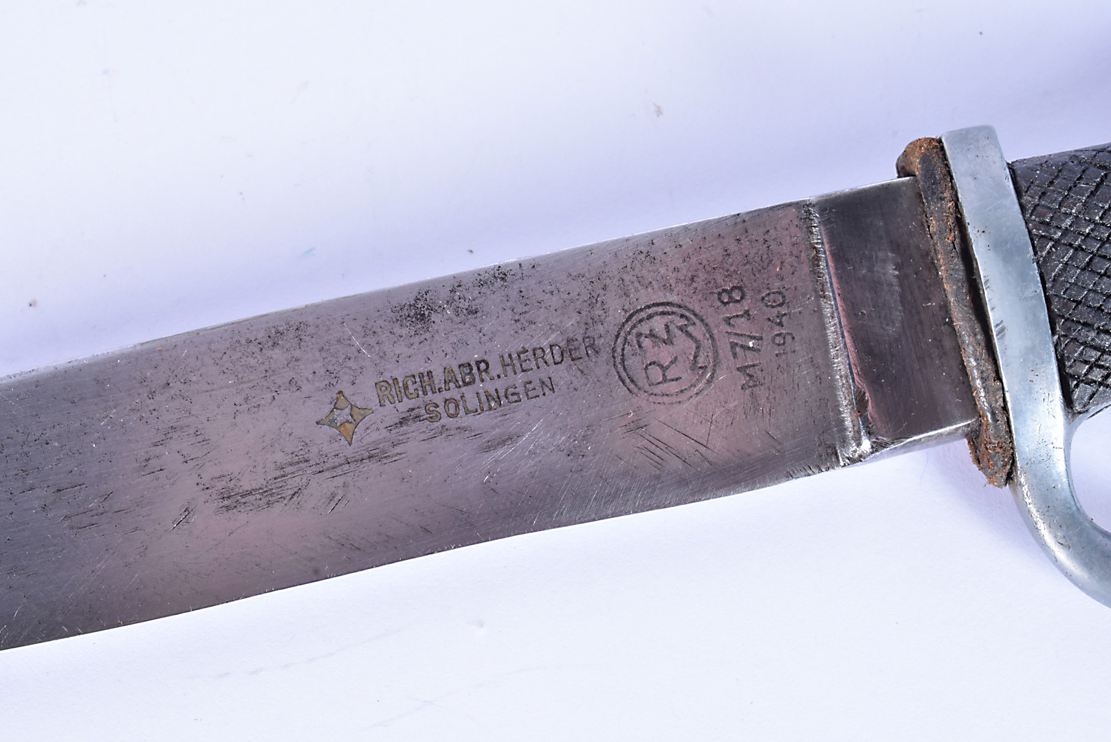 A Hitler Youth dagger, dated 1940, stamped RZM and Rich.Abr.Herder Solingen to the blade, complete - Image 2 of 2