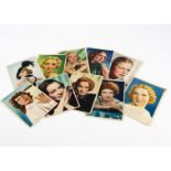 Nestle Stars of the Silver Screen Trading Cards, ten of the large size (4 ½" by 6 ¼") Nestle cards